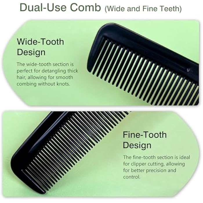Zoolinn Black Pocket Comb Set - 5PCS, Sturdy Comb with Round Teeth for Men’s Beard, Mustache, and Hair Grooming, Travel-Friendly, Exquisite Gifts - Image 3